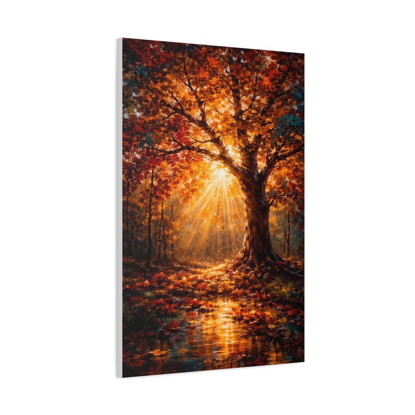 Radiant Autumn Sunburst Tree Wall Art & Canvas Print