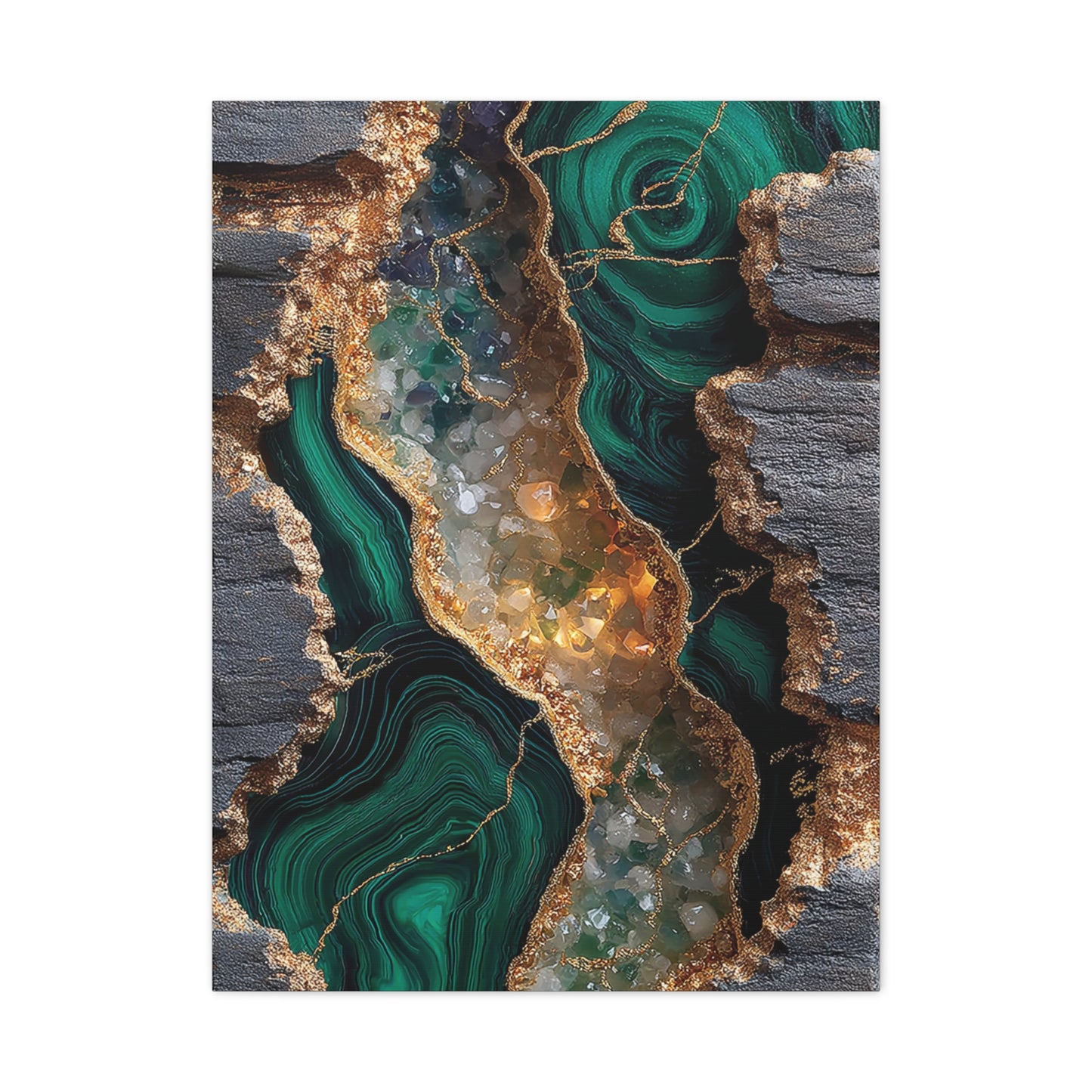 Emerald Geode Abstract Wall Art & Canvas Print