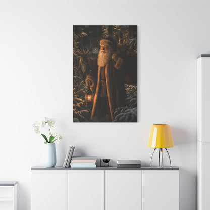 Woodland Lantern Santa Wall Art & Canvas Print