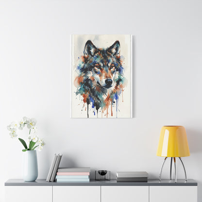 Watercolor Expression Wolf Portrait Abstract Wall Art & Canvas Print