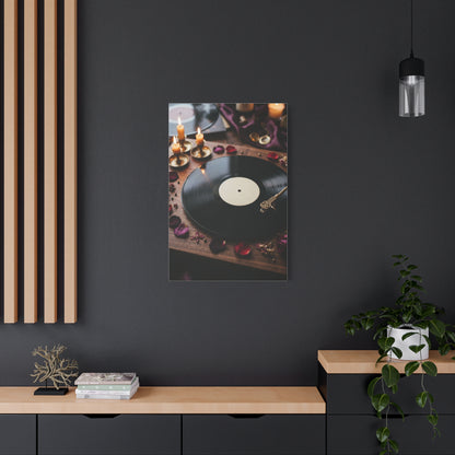 Candlelit Vinyl Love Night Scene Wall Art & Canvas Print