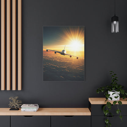 Sunrise Airliner Above the Clouds Wall Art & Canvas Prints