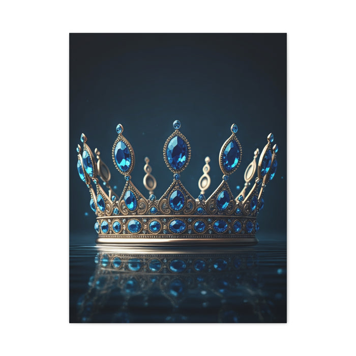 Royal Blue Crystal Crown Wall Art & Canvas Prints