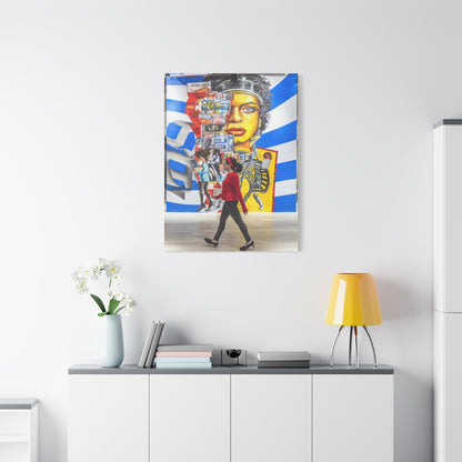 Urban Collage Mural Portrait Wall Art & Canvas Print
