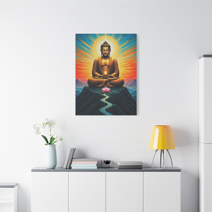 Meditative Buddha with Lotus Path Wall Art & Canvas Prints