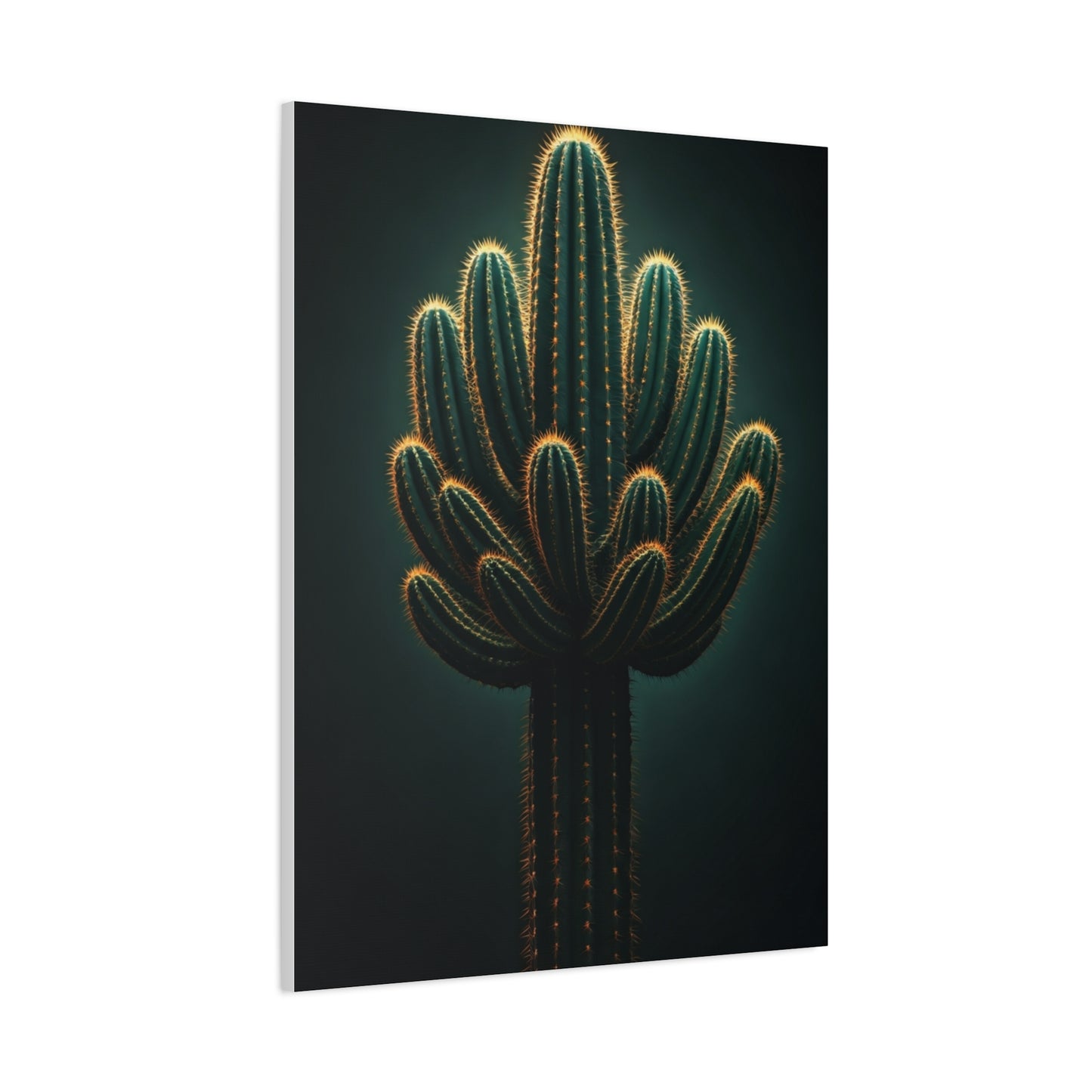 Golden Saguaro Cactus Desert Silhouette Wall Art & Canvas Prints