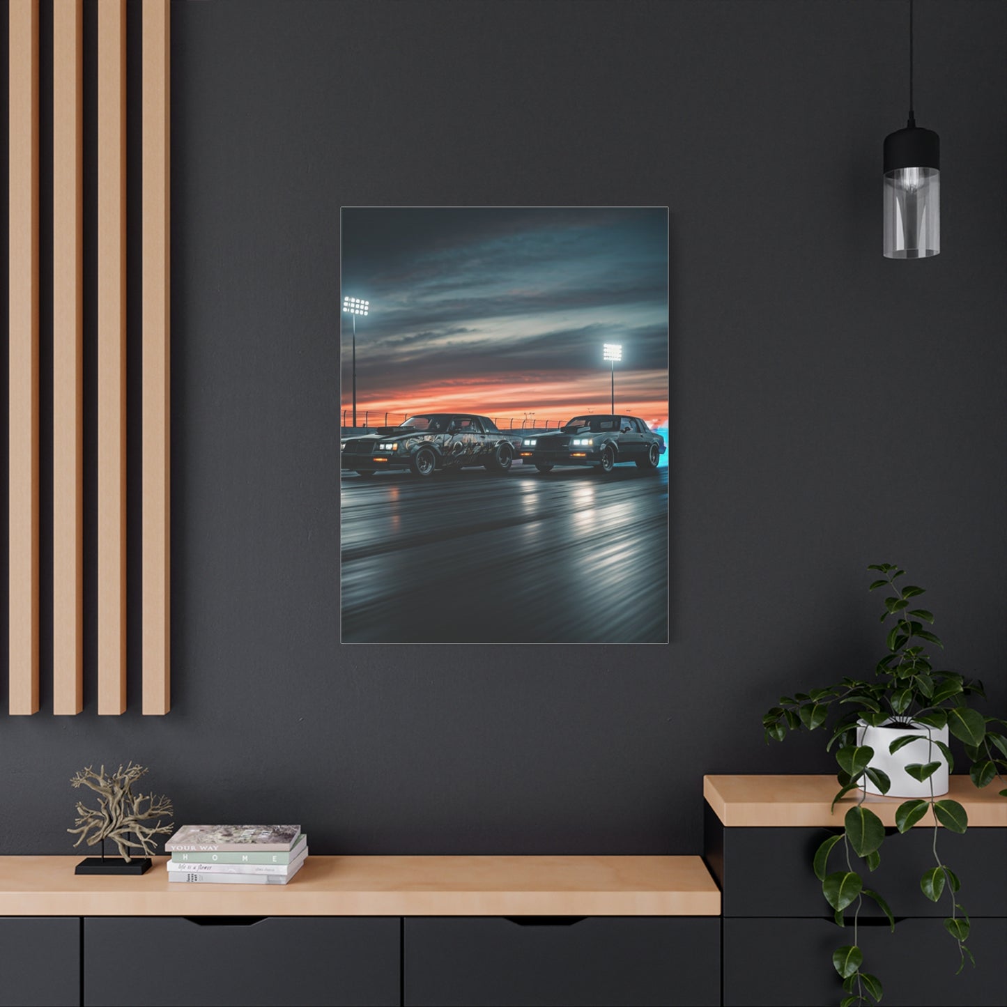 Buick Regal GNX vs G Body Grand Prix Sunset Drag Run Wall Art & Canvas Prints