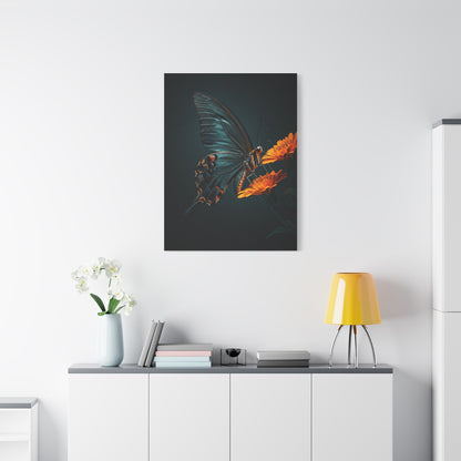 Dark Swallowtail Butterfly on Orange Blossoms Wall Art & Canvas Prints