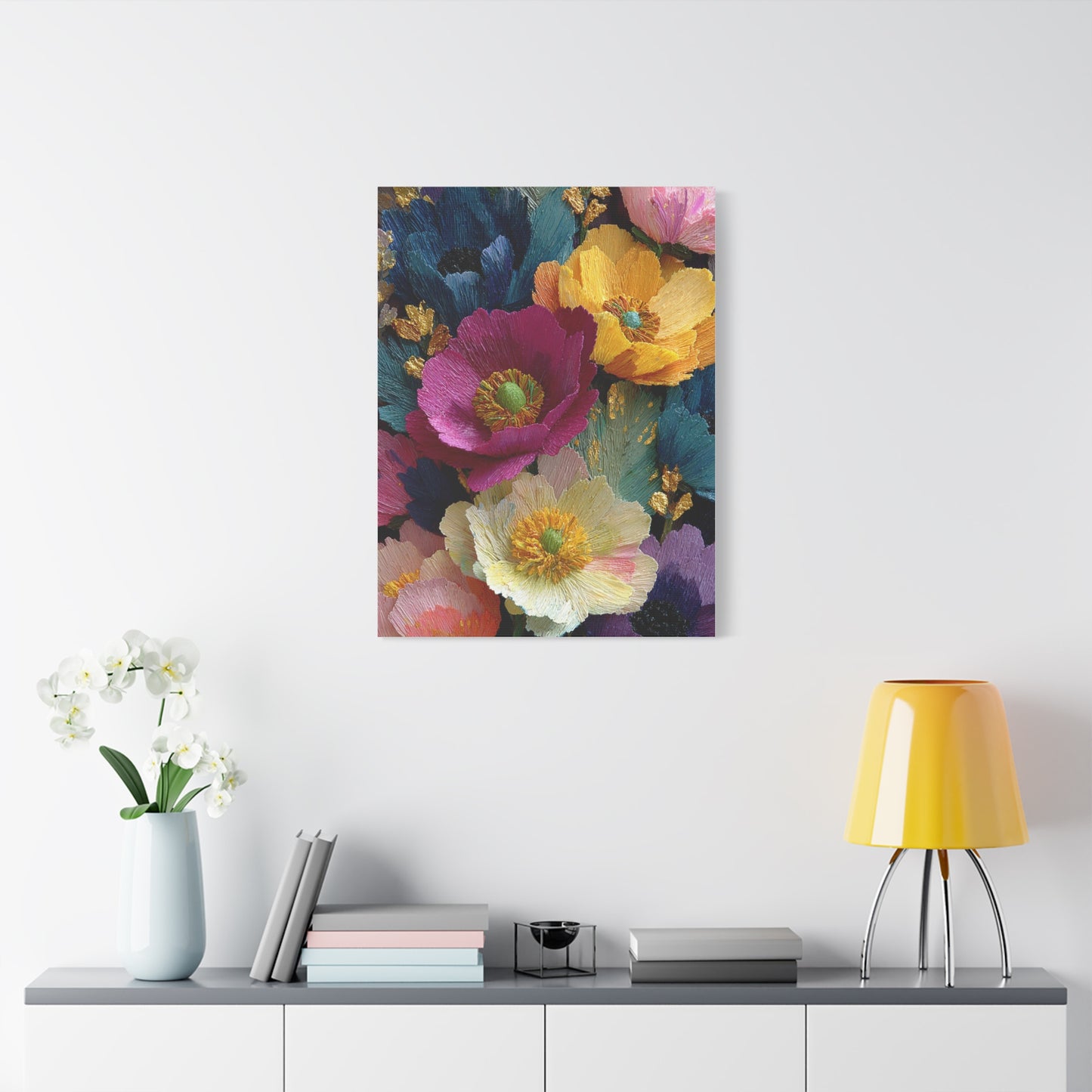 Textured Floral Relief Composition Wall Art & Canvas Print