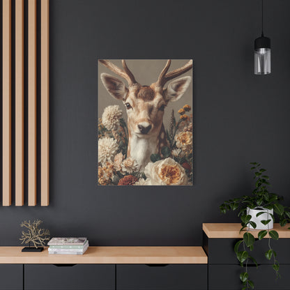 Botanical Deer Portrait Wall Art & Canvas Print