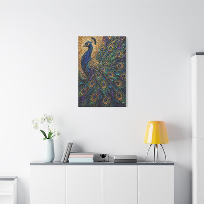 Impasto Jewel Peacock Expressionist Wall Art & Canvas Print