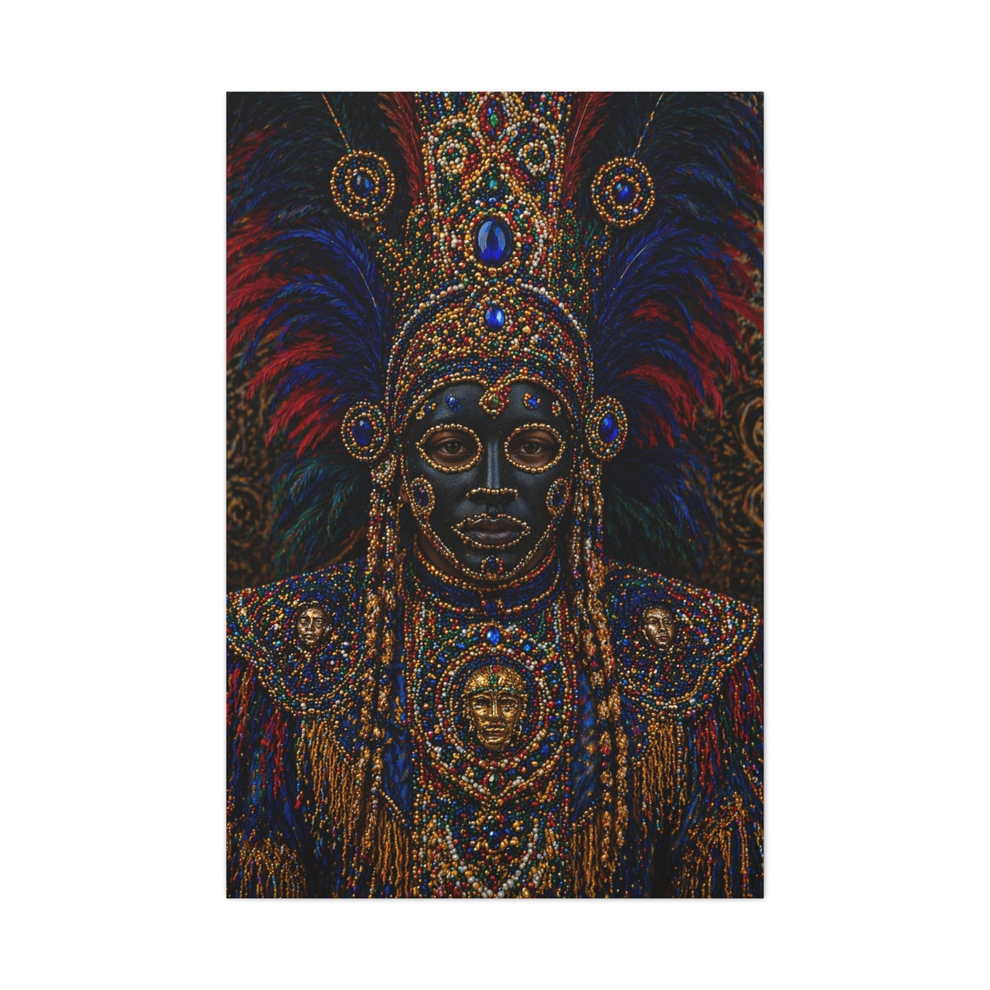 Black Masking Ceremonial Portrait Wall Art & Canvas Print