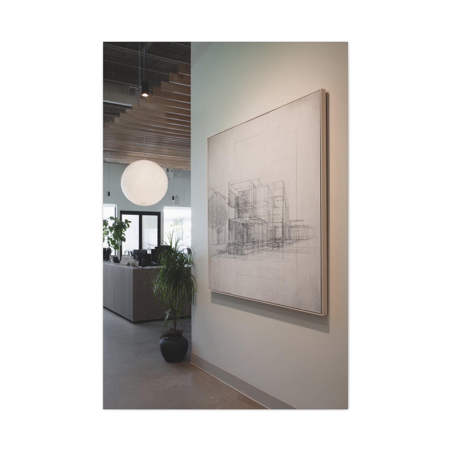 Refined Architectural Linework Artwork Wall Art & Canvas Print