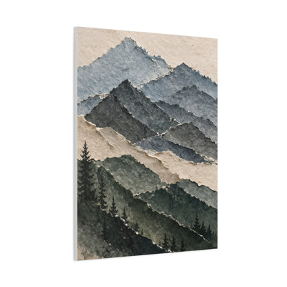 Abstract Layered Paper Mountain Wall Art & Canvas Print