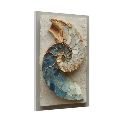 Nautilus Driftwood Mosaic Wall Art & Canvas Print