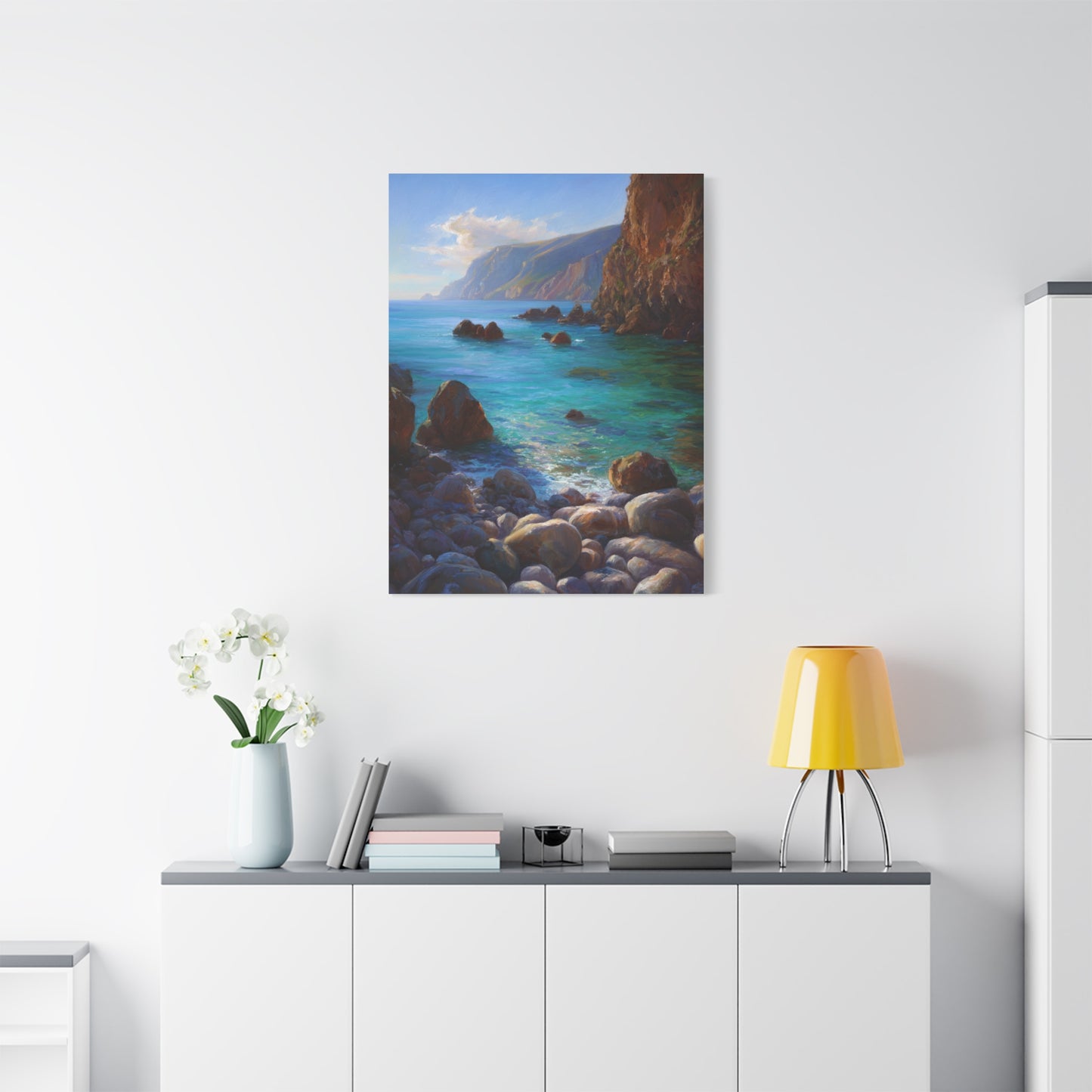 Quiet Turquoise Coastal Cove Wall Art & Canvas Print