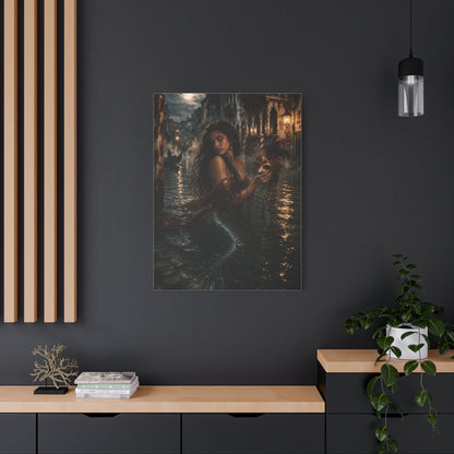 Venetian Moonlight Mermaid Mystery Wall Art & Canvas Print