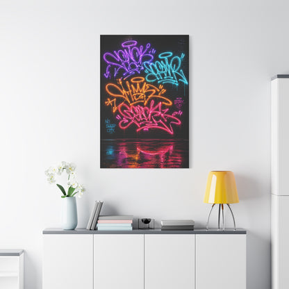 Neon Graffiti Tags Urban Glow Street Wall Art & Canvas Print