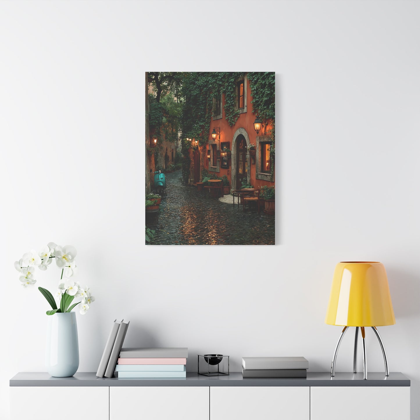 Italian Alley Evening Glow Wall Art & Canvas Print
