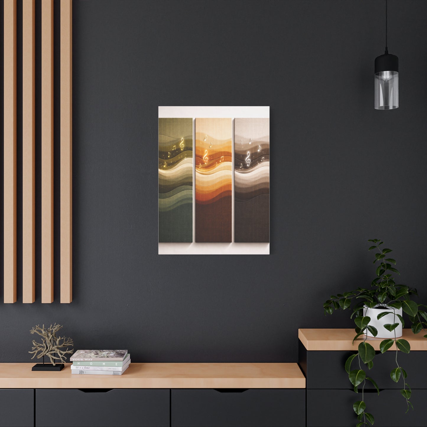 Harmonic Wave Triptych Panels Wall Art & Canvas Print