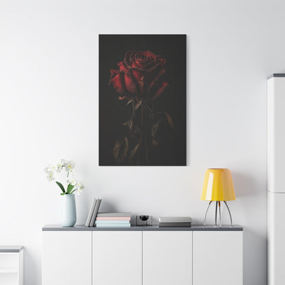Dark Crimson Rose Still Life Wall Art & Canvas Print