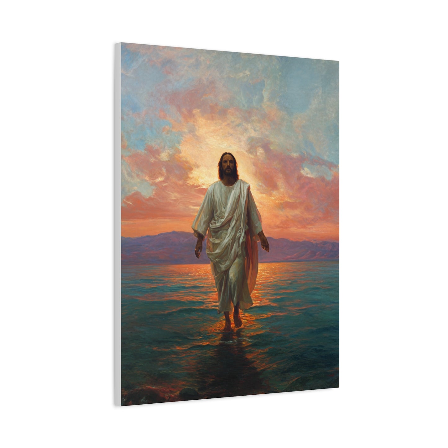 Jesus Walking on the Sea at Sunset Wall Art & Canvas Print
