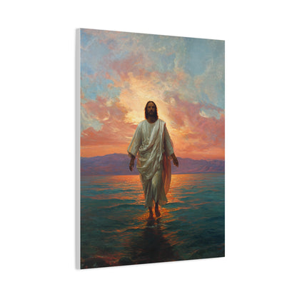 Jesus Walking on the Sea at Sunset Wall Art & Canvas Print