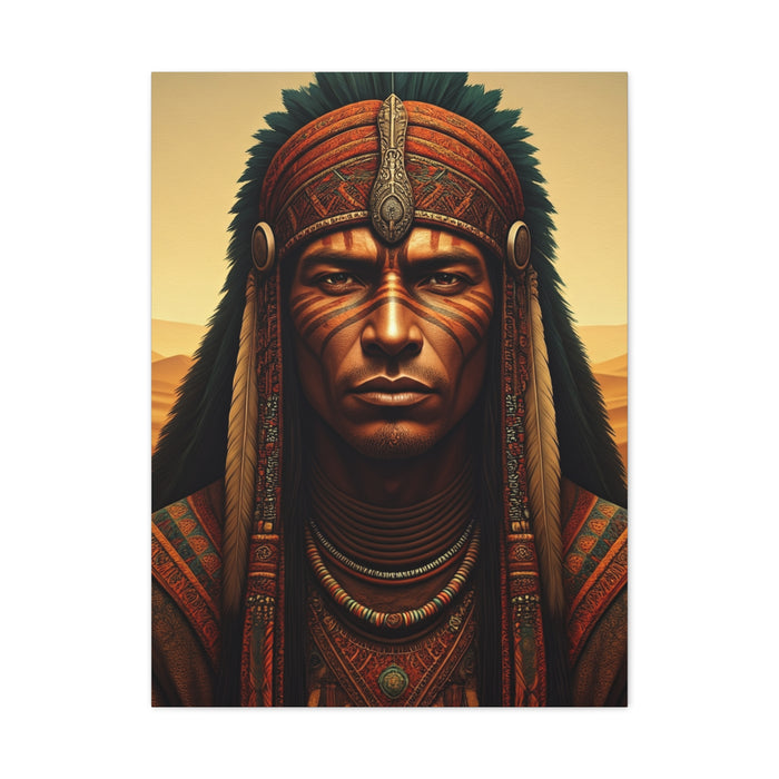 Tribal Guardian with Feathered Headdress Wall Art & Canvas Prints