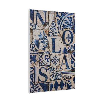 Blue Tile Mosaic Letter Composition Wall Art & Canvas Print