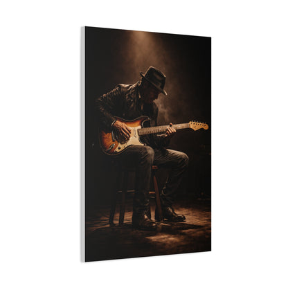 Vintage Electric Guitar Performance Wall Art & Canvas Print
