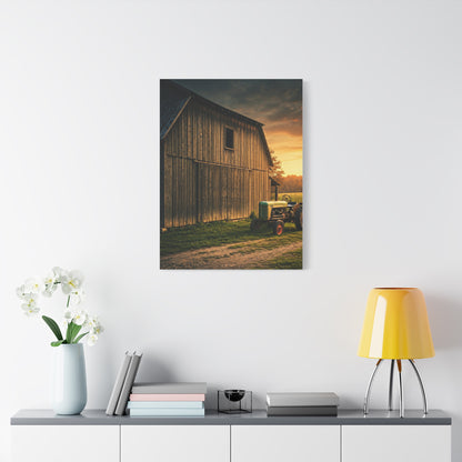 Vintage Tractor by Rustic Barn Wall Art & Canvas Prints