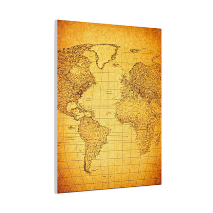 Vintage World Scroll Map Wall Art & Canvas Prints