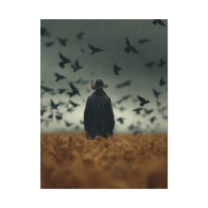 Scarecrow and Crows Autumn Field Wall Art & Canvas Print