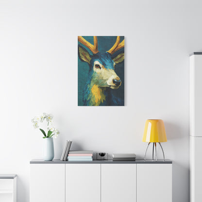 Modern Expressionist Deer Portrait Wall Art & Canvas Print
