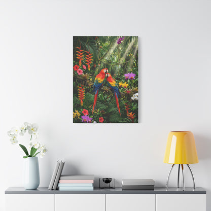 Vibrant Jungle Parrot Paradise Tropical Wall Art & Canvas Print