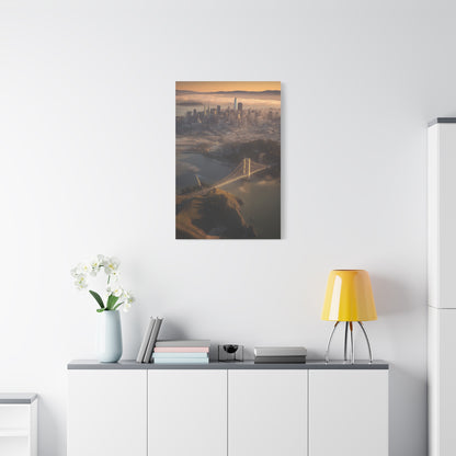 San Francisco Skyline Sunrise Fog Wall Art & Canvas Print