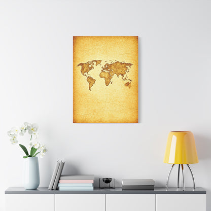 Sepia Continent Map Wall Art & Canvas Prints