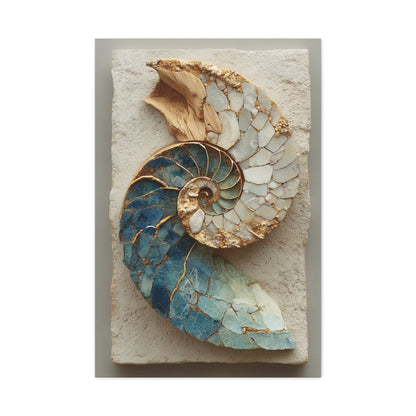 Nautilus Driftwood Mosaic Wall Art & Canvas Print