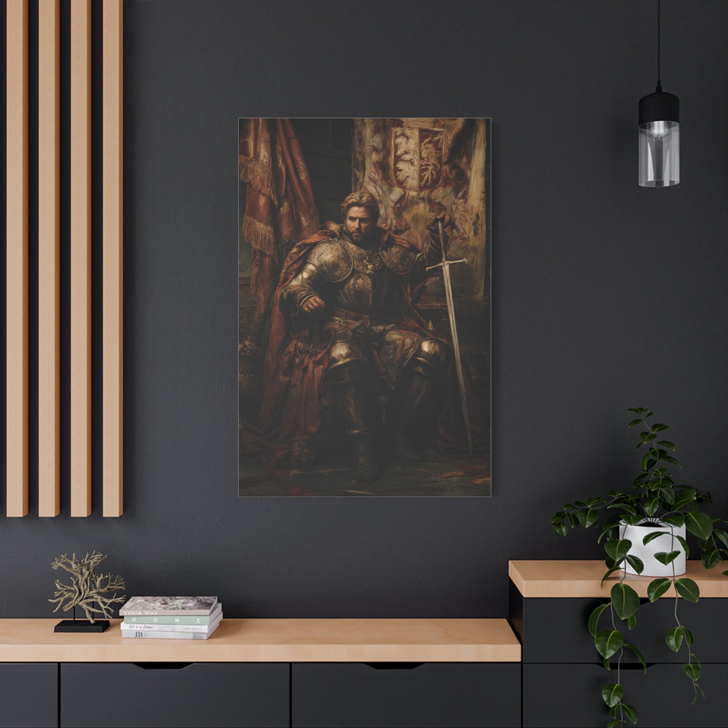 Medieval King on the Royal Throne Wall Art & Canvas Print