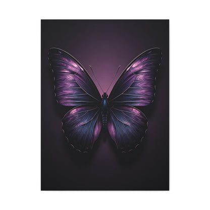 Royal Violet Butterfly Minimalist Portrait Wall Art & Canvas Prints