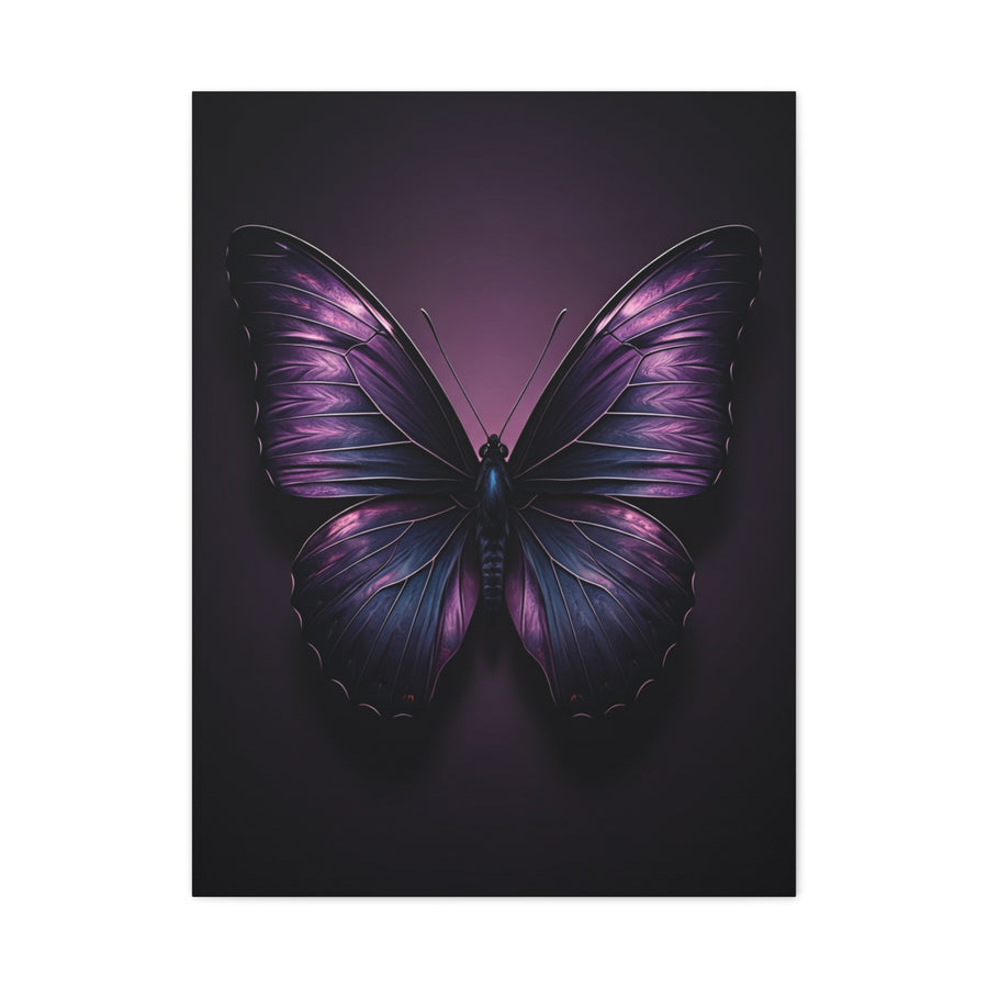 Royal Violet Butterfly Minimalist Portrait Wall Art & Canvas Prints