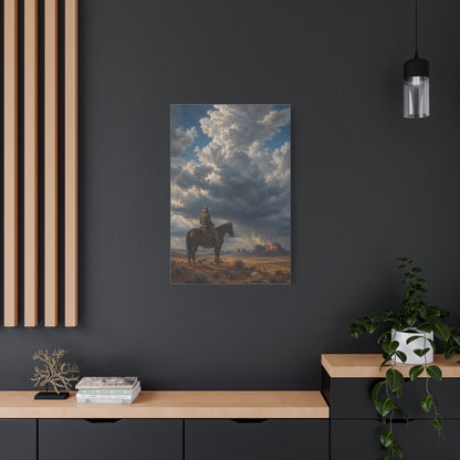 Cowboy Storm Horizon Monument Scene Wall Art & Canvas Print