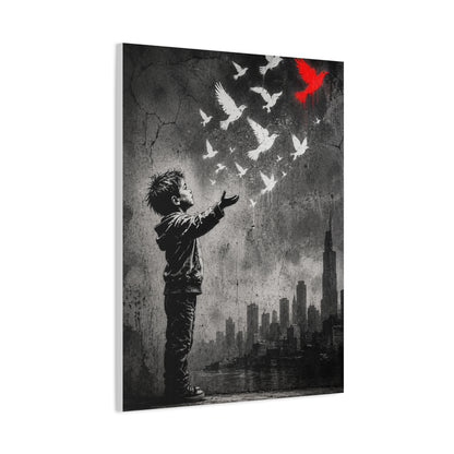 Freedom Birds Urban Stencil Street Wall Art & Canvas Print
