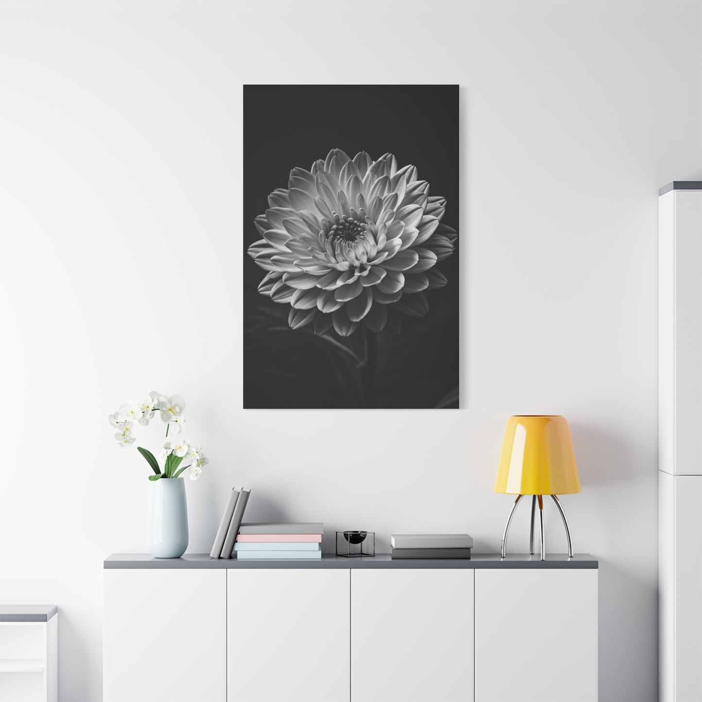 Full Bloom Dahlia Portrait Wall Art & Canvas Prints