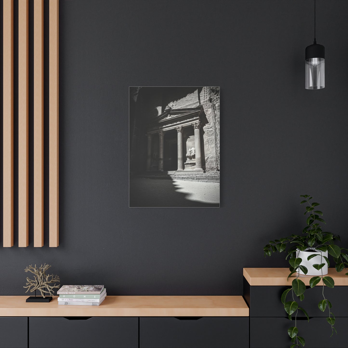 Petra Rock-Cut Temple Shadows Wall Art & Canvas Prints