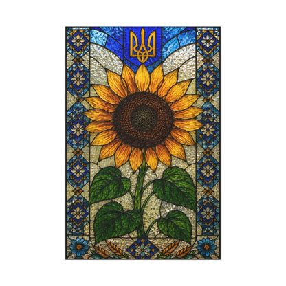 Ornate Mosaic Sunflower Heritage Wall Art & Canvas Print