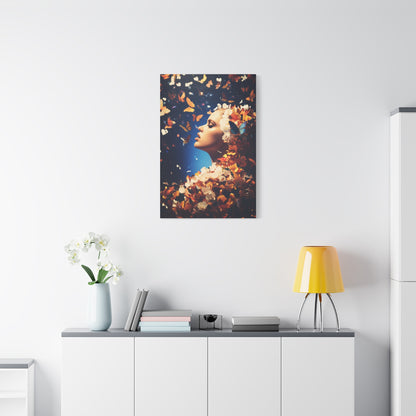 Dreamlike Floral Butterfly Portrait Wall Art & Canvas Print
