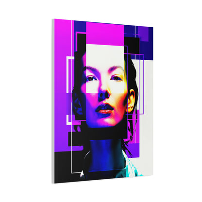 Neon Geometry Portrait Wall Art & Canvas Print
