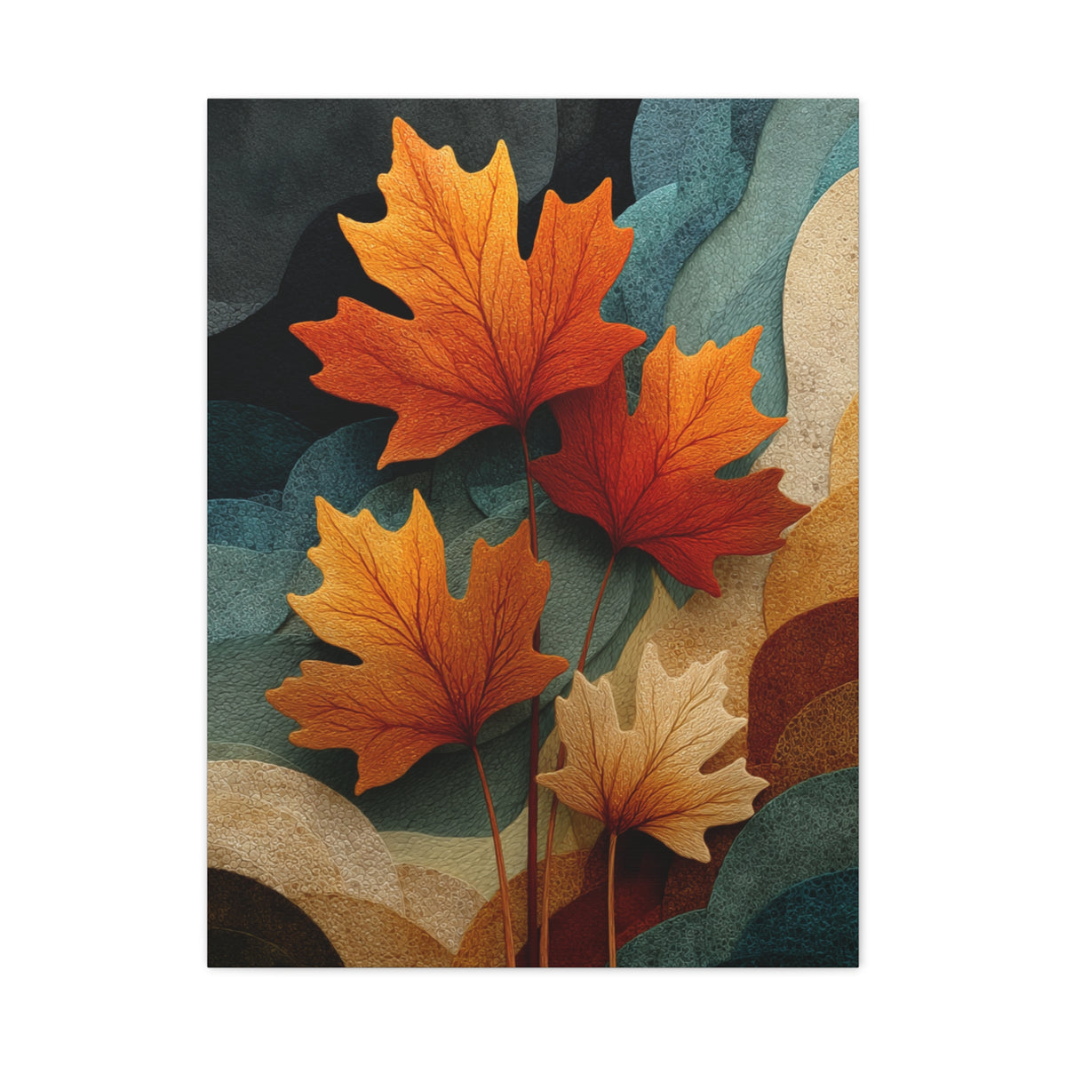 Abstract Autumn Maple Leaves Wall Art & Canvas Print