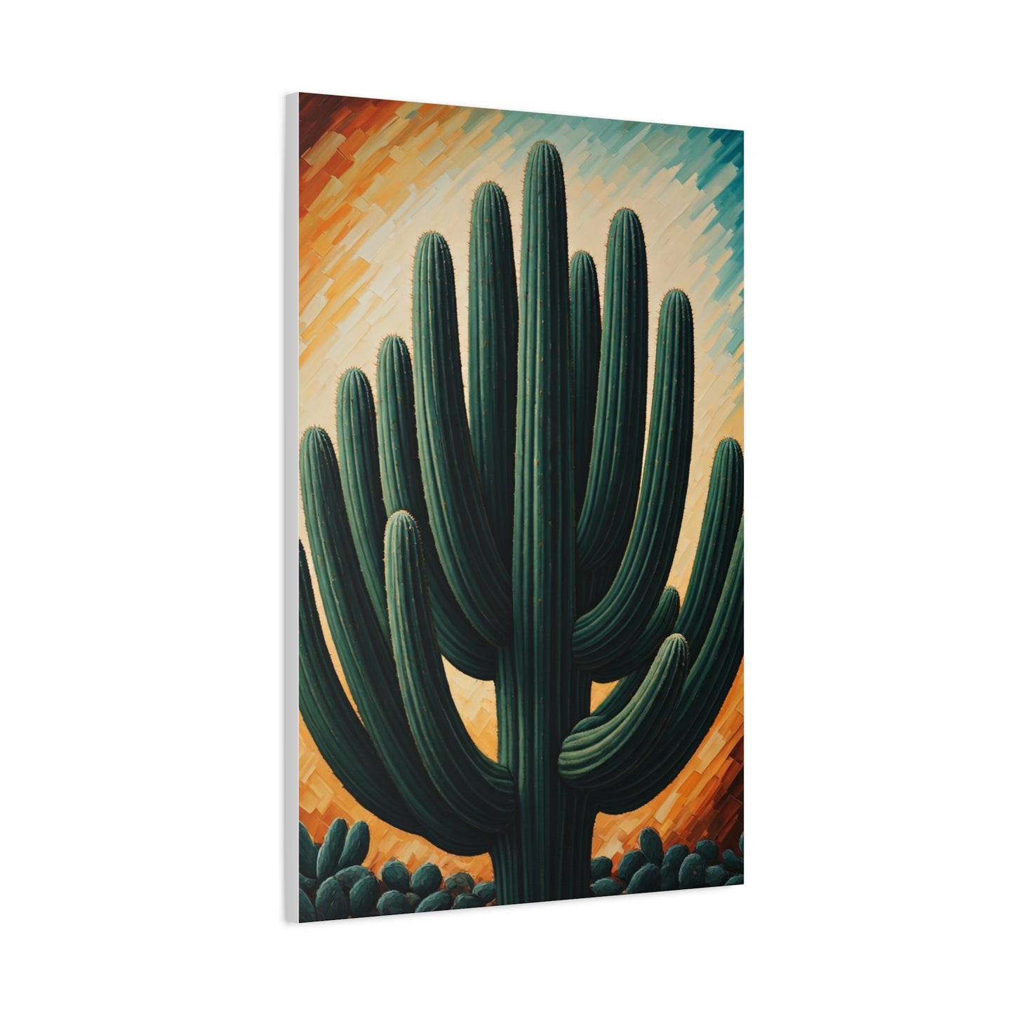 Textured Desert Saguaro Illustration Wall Art & Canvas Prints